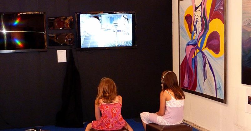 From Salon des Refusés, Stockholm, Djurgården, July 1 - October 2 2011. Screening of Travel Mindscape Triptych (2010). Photo by Bo G Svensson